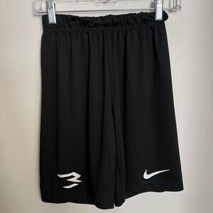 NIKE Classic 3 Brand Russell Wilson Athletic Activewear Shorts Black White Sz L